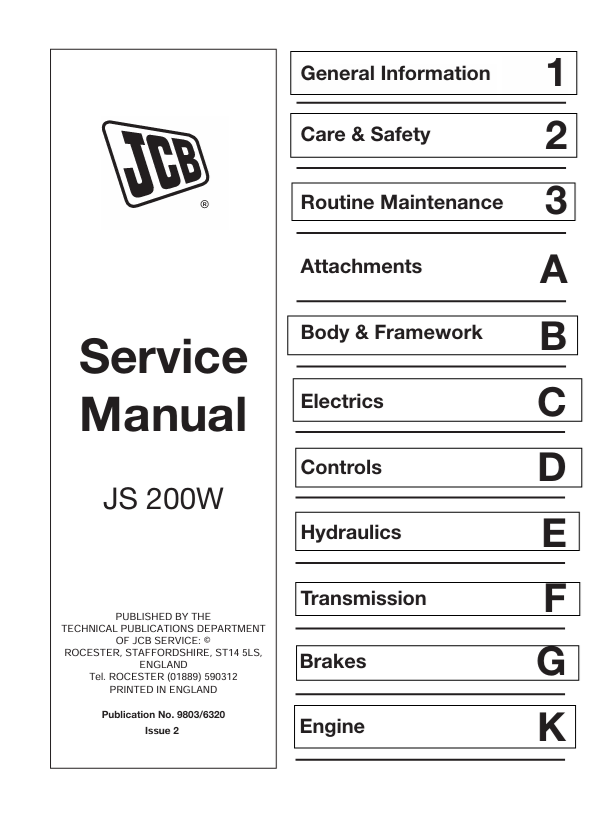 JCB JS200W Service Manual PDF Download