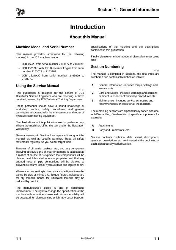 JCB JS210 JS220 Engine Troubleshooting and Service Guide PDF