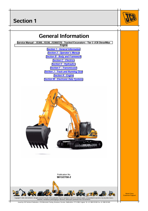 JCB JS300 JS330 Excavator Service & Repair Manual PDF Download