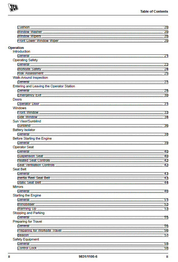 JCB JS300 / JS330 / JS370 Excavator Owner & Operator PDF Guide