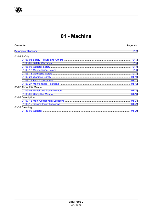 JCB JS300, JS330 & JS370 Excavator Repair Manual PDF