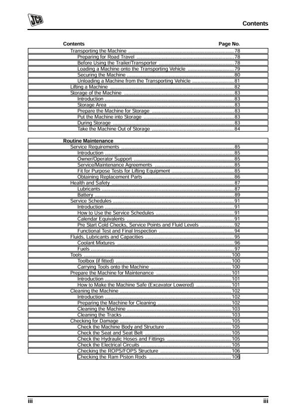JCB JS30 Operator Manual PDF | Operating Instructions