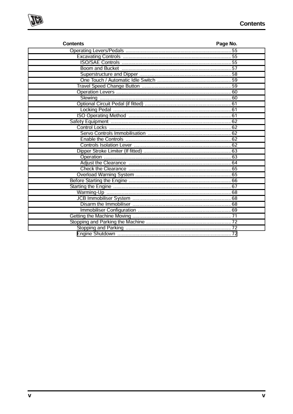 JCB JS500 Tier 2 Operator Guide & Manual PDF