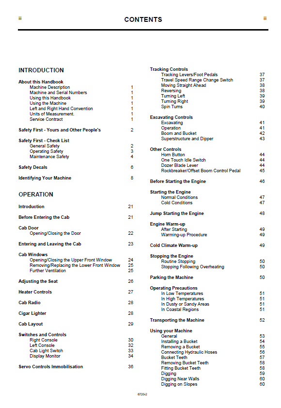 JCB JS70 Controls and Safety Manual PDF