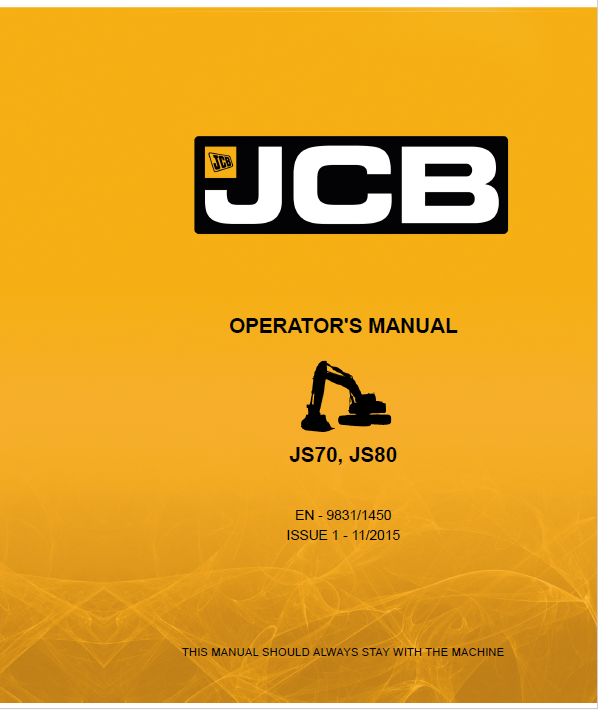 JCB JS70, JS80 Operator Manual PDF Download