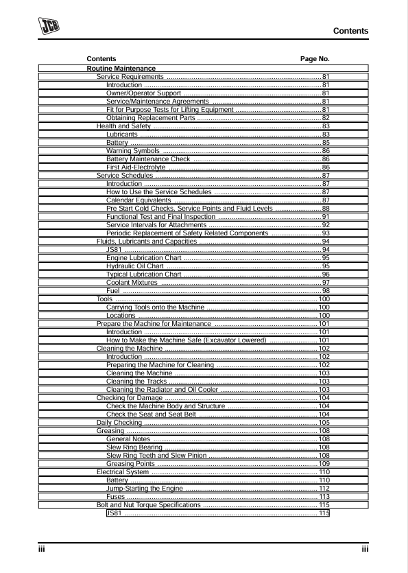 JCB JS81 Operator Manual PDF | Tracked Excavator Guide