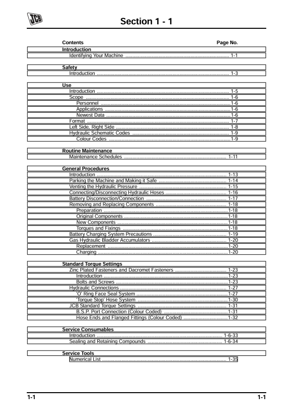 JCB JS 130 Tracked Excavator Maintenance Manual PDF