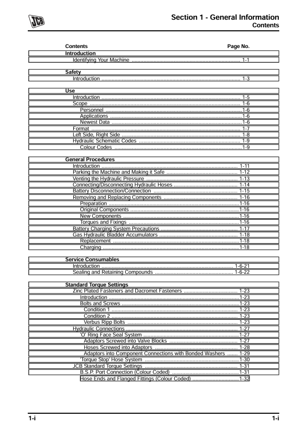 JCB JS 200 Tracked Excavator Maintenance Manual PDF