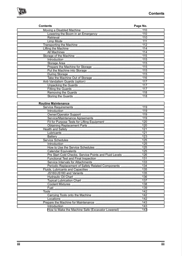 JCB JS Auto Range Engine Operator Manual – Tracked Excavators PDF