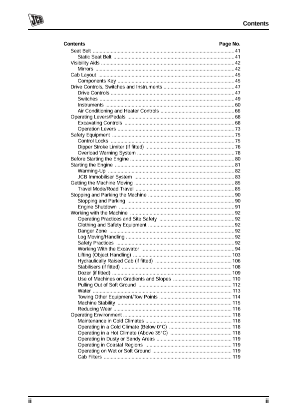 JCB JS Auto Range Engine Operator Manual for Wheeled Excavators PDF