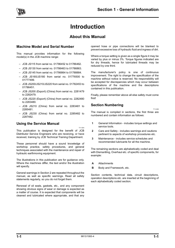 JCB JS Auto Range Engine Troubleshooting and Repair Guide