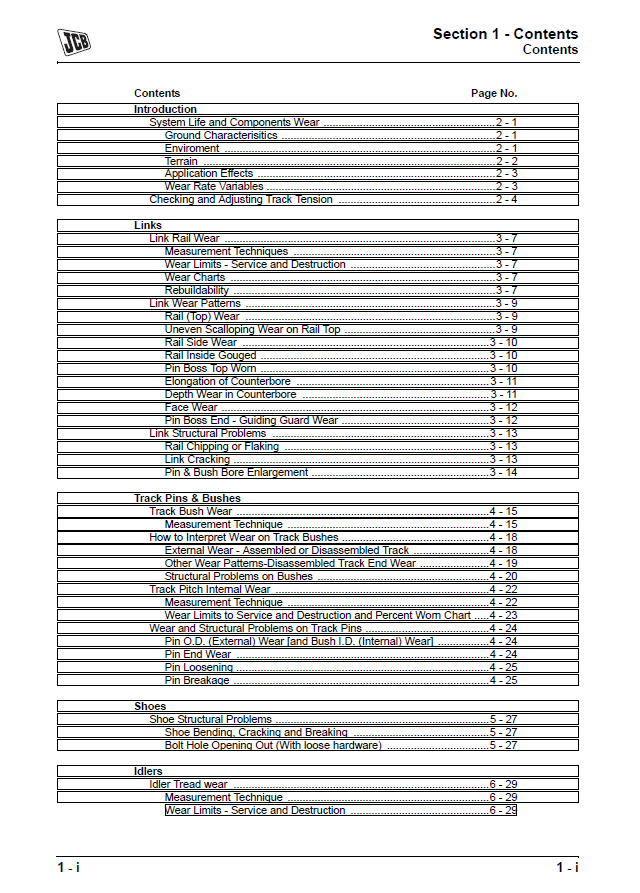 JCB JS Excavator Workshop & Repair Manual PDF
