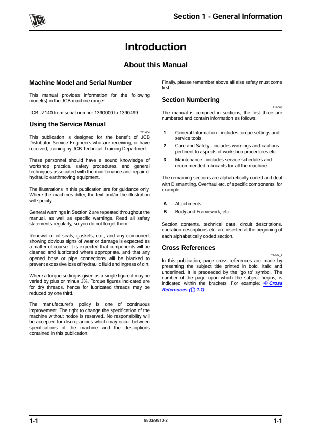 JCB JZ140 Excavator Repair Manual PDF – Complete Service Guide