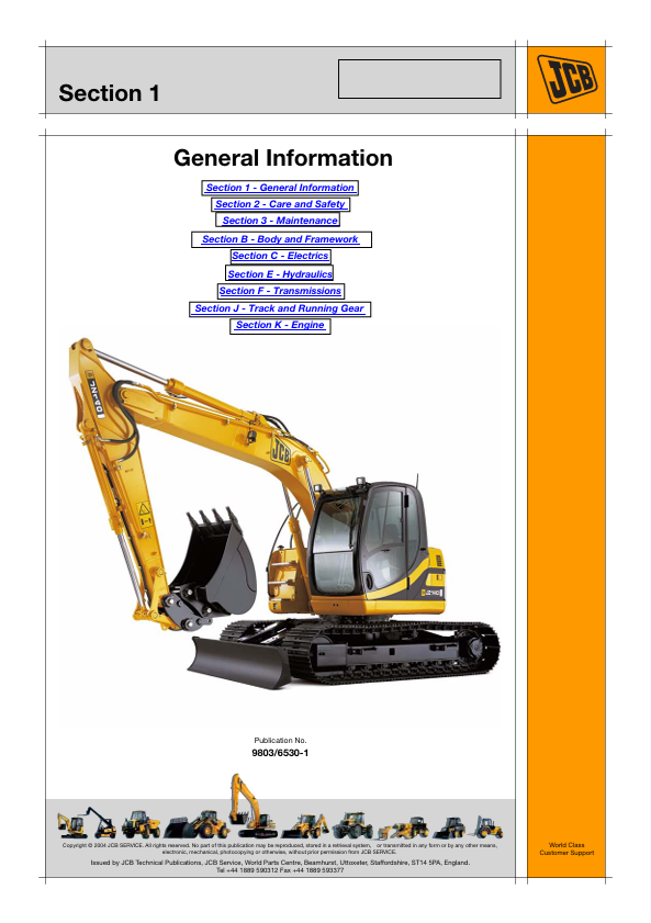 JCB JZ140 ZTS Excavator Repair Manual PDF