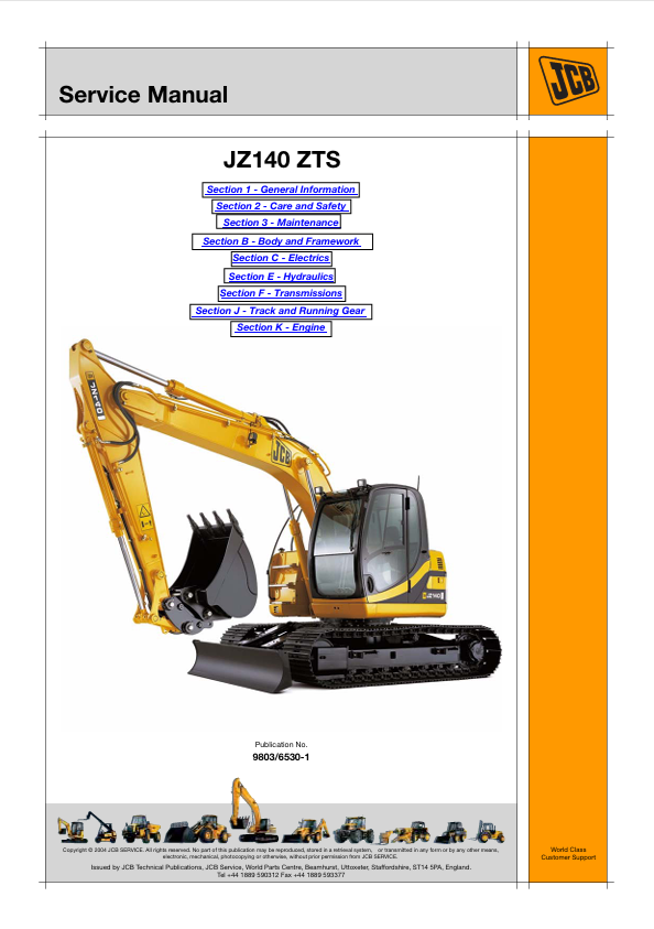 JCB JZ140 ZTS Service Manual PDF Download