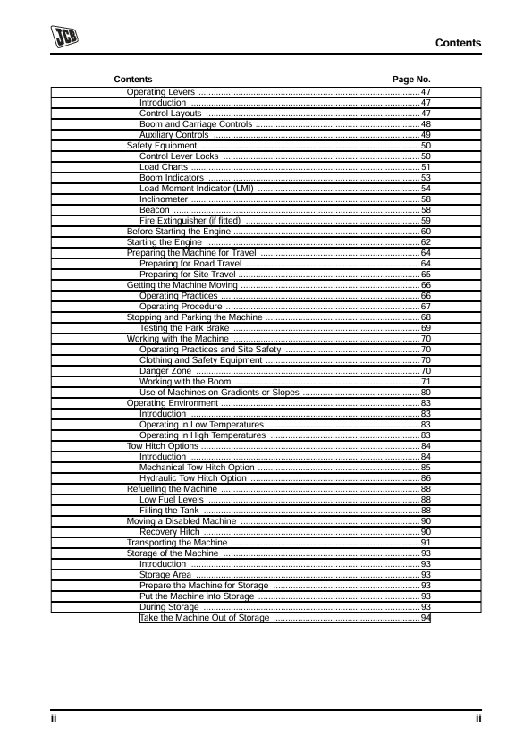 JCB Loadall 520-50 525-50 525-50S Operation Manual PDF