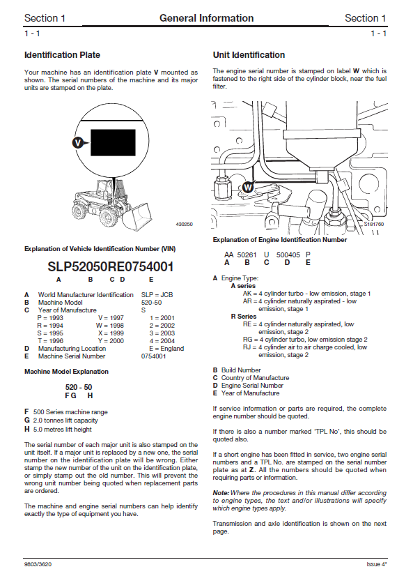 JCB Loadall 520-50, 525-50, 525-50S Telescopic Handler Repair Manual PDF
