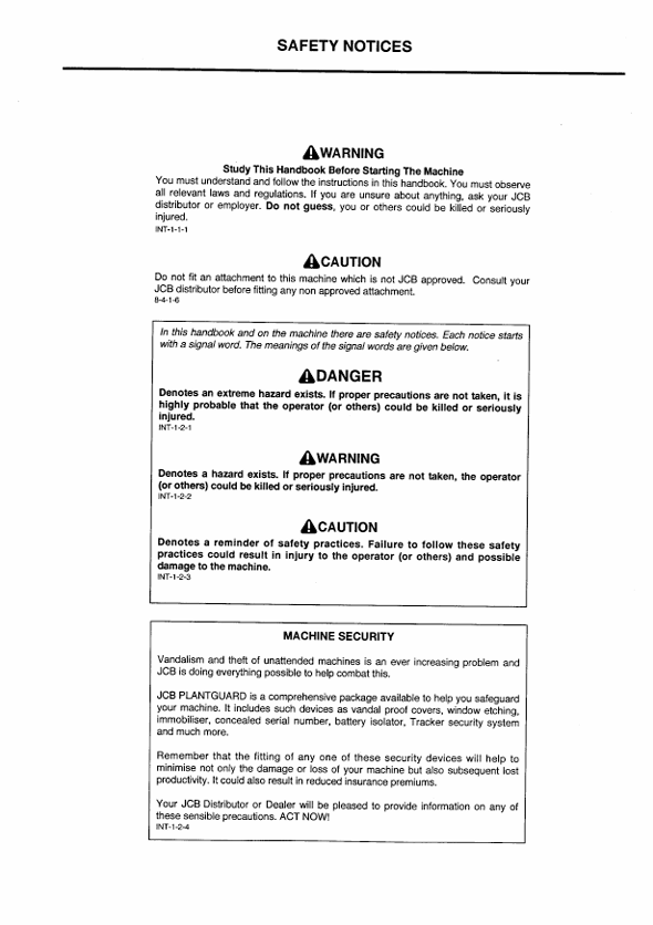 JCB Loadall Basic Servo Machines Operator Handbook PDF