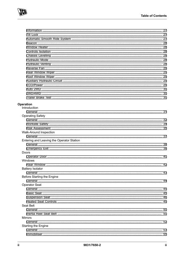 JCB Loadall Rough Terrain Variable Reach Truck Manual PDF