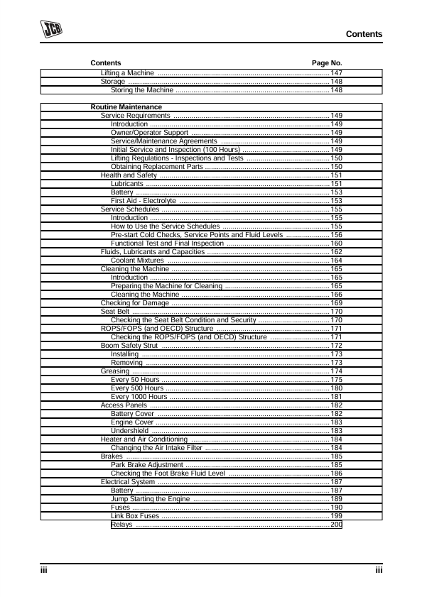 JCB Loadall SA SB SC Service & Operator Manual PDF