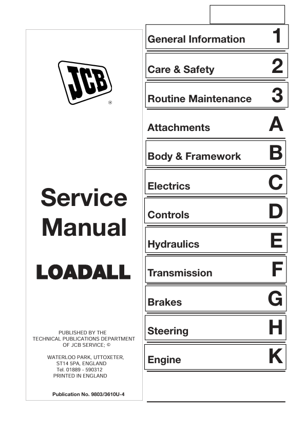 JCB Loadall Service Manual PDF – Repair & Maintenance Guide