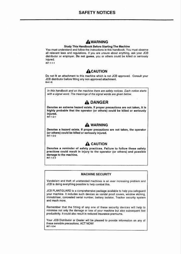 JCB Loadall Servo Machines Operator Handbook PDF