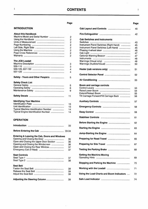 JCB Loadall Servo Operator Manual PDF – JCB Handbook