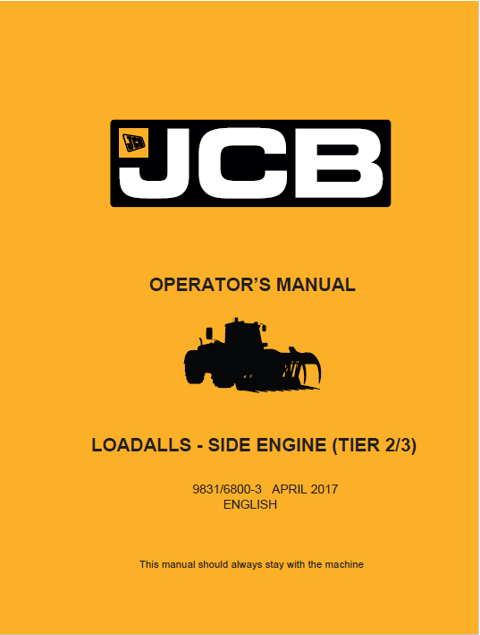 JCB Loadall Side Engine Tier 2/3 Operator Manual PDF Download