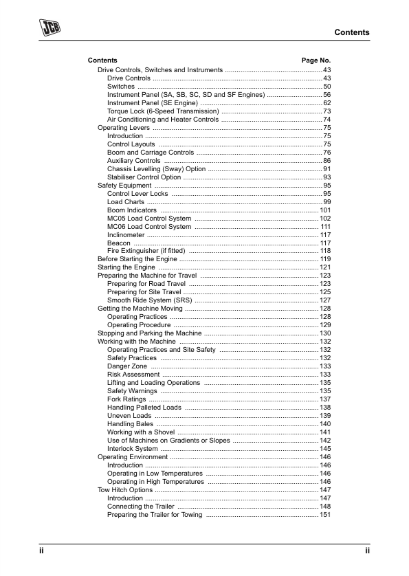 JCB Loadalls Side Engine MC05 MC06 Manual PDF