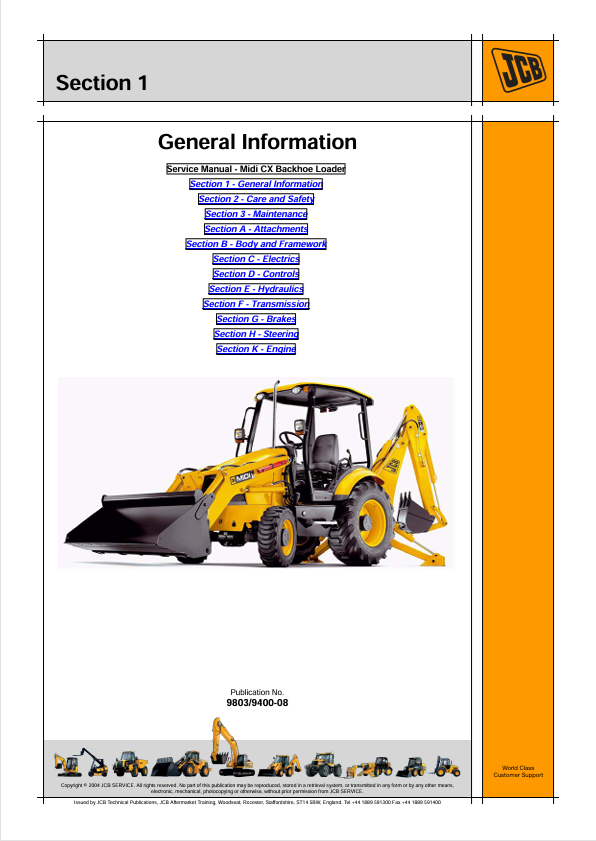 JCB MIDI CX Service Manual PDF – Repair & Maintenance Guide
