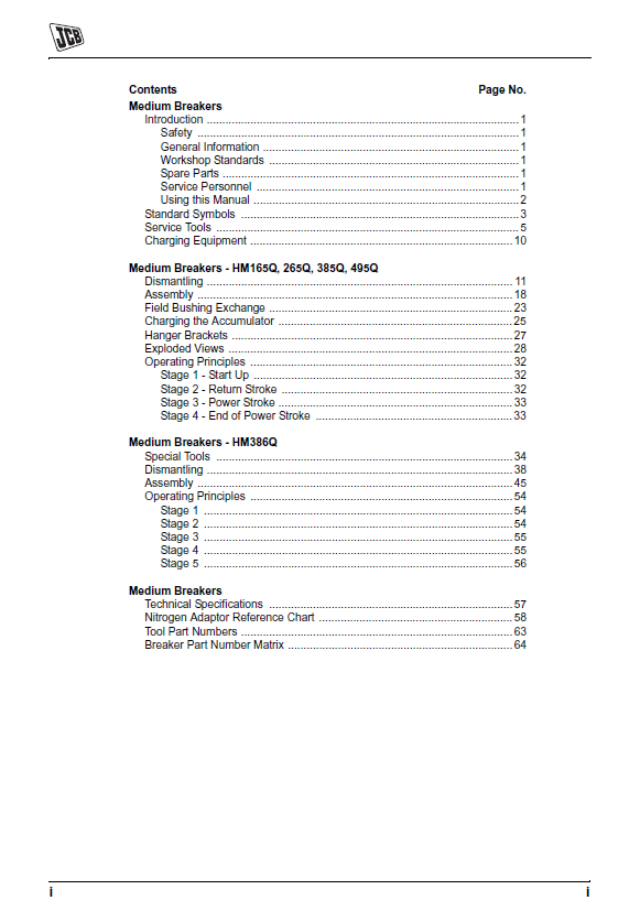 JCB Medium & Large Hydraulic Breaker Service Manual (HM Range PDF)