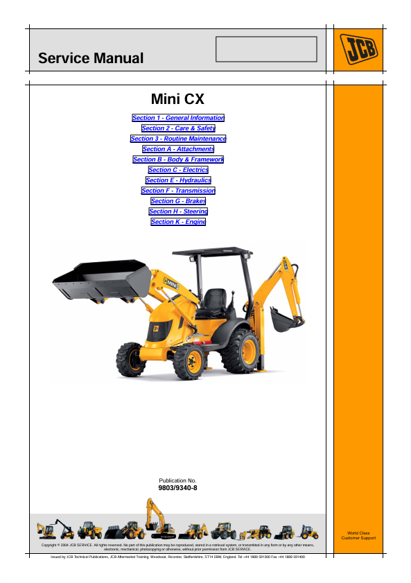JCB Mini CX Service Manual PDF Download