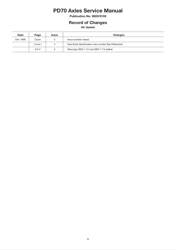 JCB PD70 Series Technical Service Manual – Drivetrain System