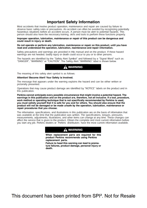 JCB Perkins 400C Engine Testing and Adjustment Guide