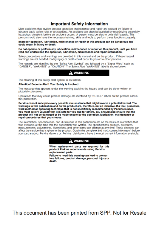 JCB Perkins 400C Engine Testing and Adjustment Guide
