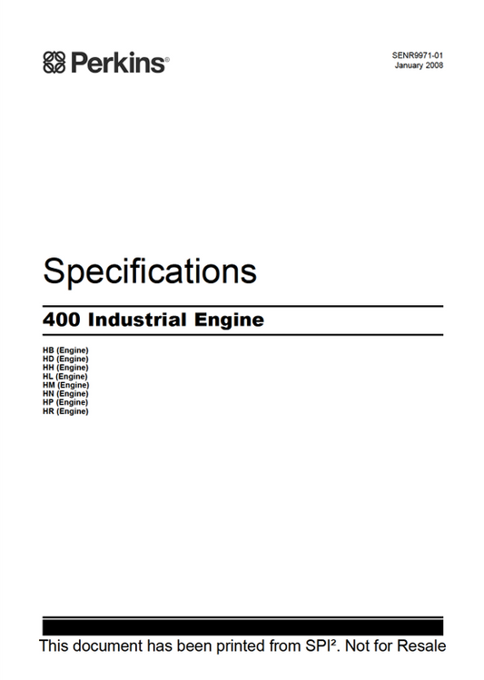 JCB Perkins 400 Industrial Engine Specifications and Technical Data