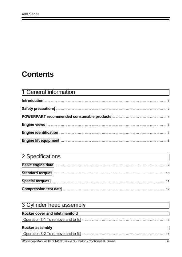 JCB Perkins 400 Series Diesel Engine Service Manual PDF