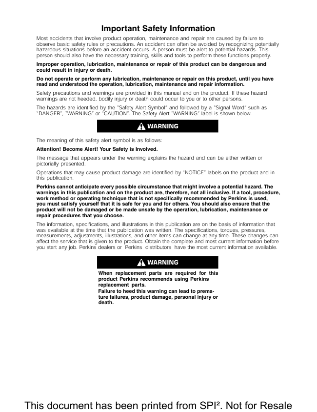 JCB Perkins 402D, 403D & 404D Industrial Engine Repair Manual