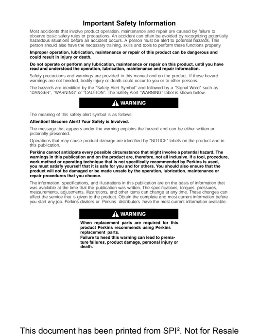 JCB Perkins 402D, 403D & 404D Industrial Engine Repair Manual