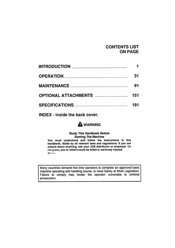 JCB PlaceAce 530-110 & 530-120 Operator Handbook PDF