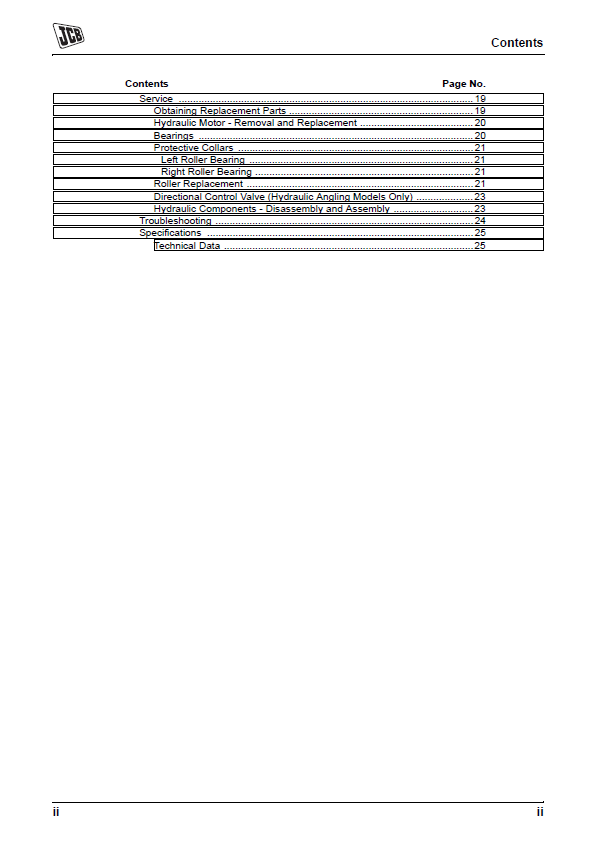 JCB Power Rake Operator & Maintenance Manual PDF