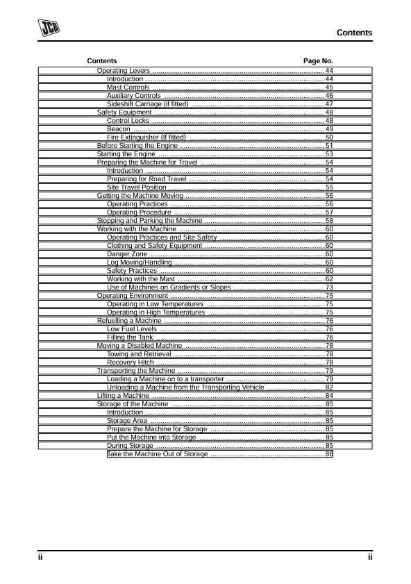 JCB RTFL 926, 930, 940 & 950 Operating Manual PDF
