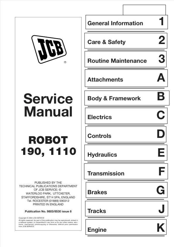JCB Robot 190, 1110 Service Manual PDF 