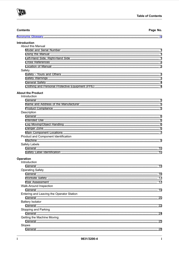 JCB S1530E-S4550E MEWP Operator Manual PDF Download