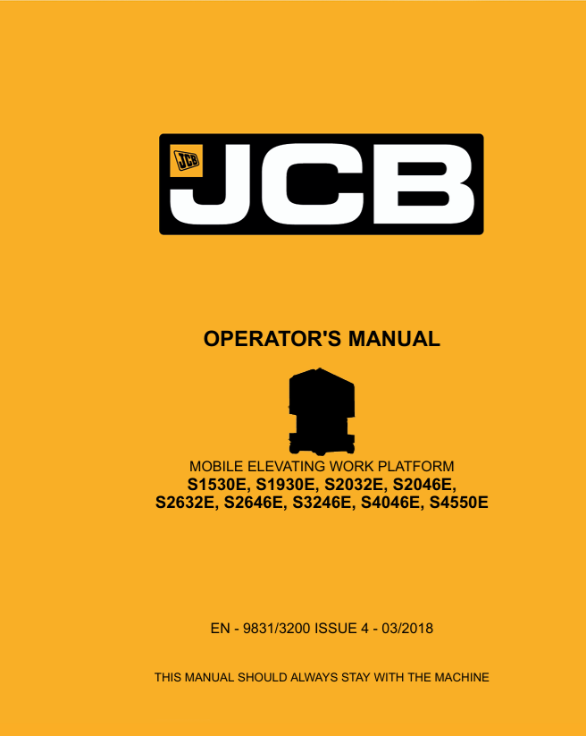 JCB S1530E-S4550E Mobile Elevating Work Platform Manual PDF