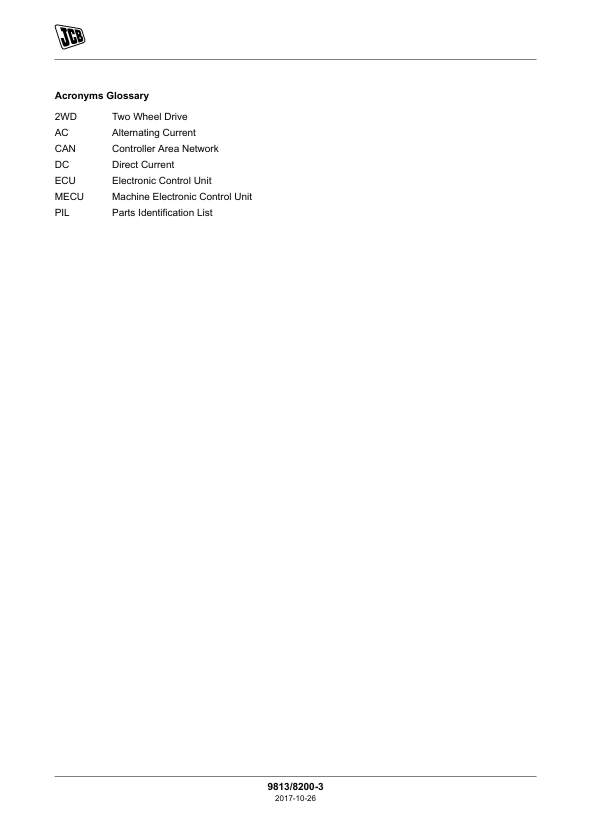 JCB S1530E, S1930E, S2032E and S2046E Service Manual PDF
