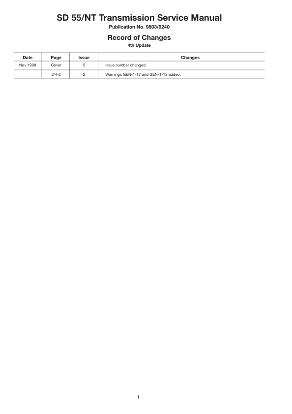 JCB SD 55/NT Technical Service Manual – Axle Drivetrain