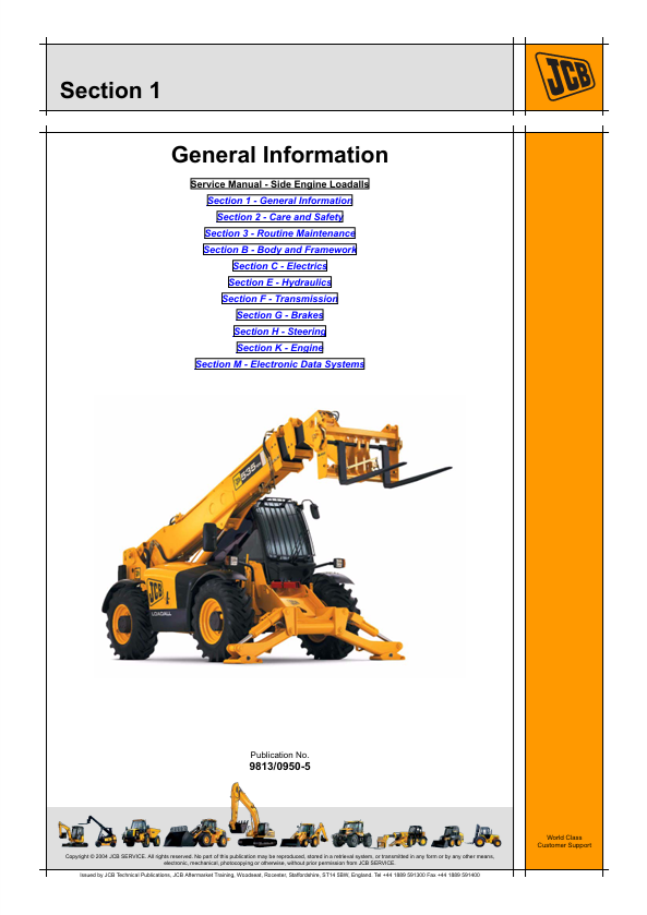 JCB Side Engine Loadall Repair Manual PDF