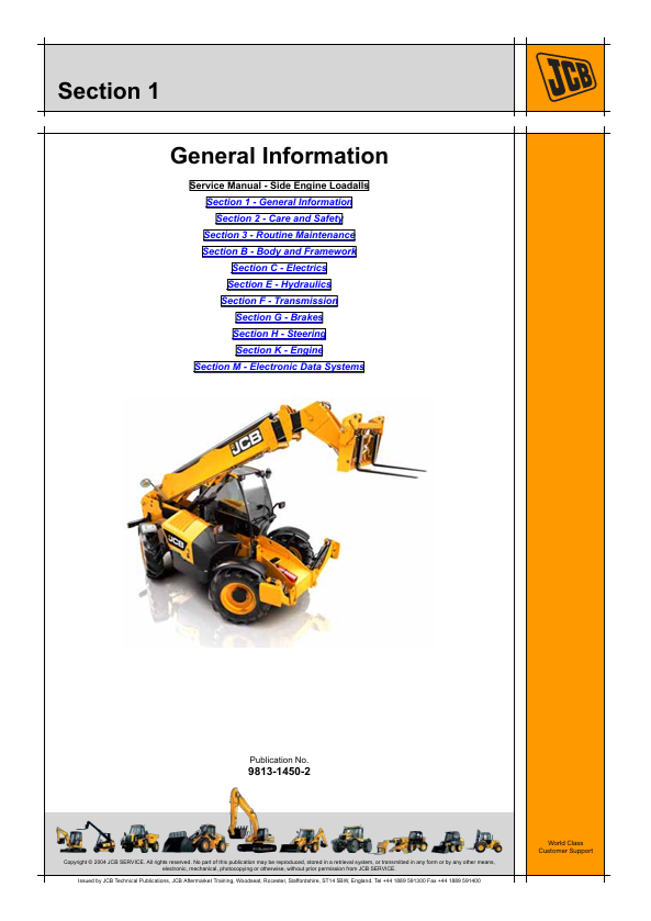 JCB Side Engine Loadall Repair and Workshop Manual PDF