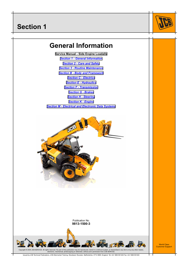 JCB Side Engine Loadall Service Manual PDF Download